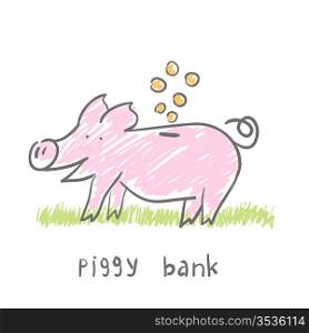 Piggy Bank. illustration. The concept.