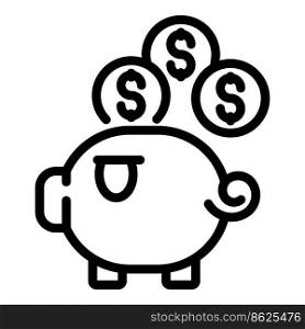 Piggy bank income icon outline vector. Passive money. Business computer. Piggy bank income icon outline vector. Passive money