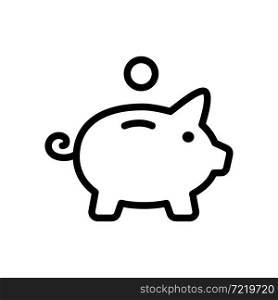piggy bank line icon