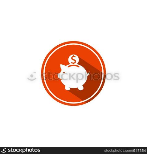 Piggy bank logo vector icon illustration design