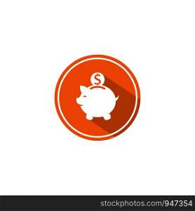Piggy bank logo vector icon illustration design