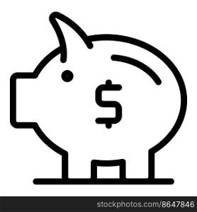 Piggy bank payment icon outline vector. Money loan. Income credit. Piggy bank payment icon outline vector. Money loan