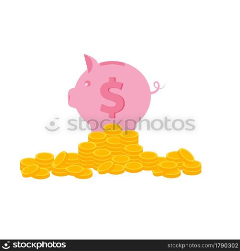 piggy bank, piggy bank, coin save, coin collecting, investment icon, piggy bank icon, concept of banking or financial business administration.vector illustration