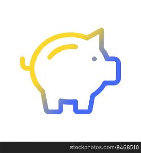 Piggy bank pixel perfect gradient linear ui icon. Money savings. Investment and business. Finance. Line color user interface symbol. Modern style pictogram. Vector isolated outline illustration. Piggy bank pixel perfect gradient linear ui icon