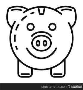 Piggy bank save energy icon. Outline piggy bank save energy vector icon for web design isolated on white background. Piggy bank save energy icon, outline style
