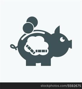 Piggy bank - saving money. Vector.