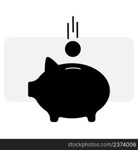 Piggy bank silhouette. Safe finance investment. Business economy symbol. Vector illustration. stock image. EPS 10. . Piggy bank silhouette. Safe finance investment. Business economy symbol. Vector illustration. stock image. 