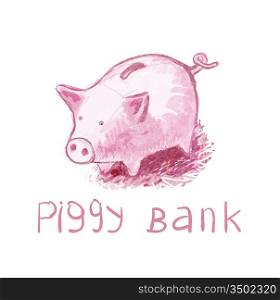 Piggy Bank. Vector illustration. The concept. 100% vector drawing