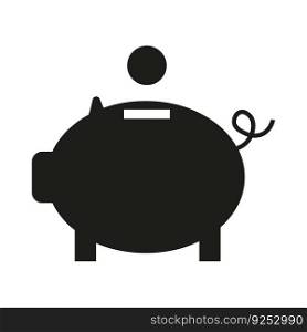 Piggy bank with coin. Icon piggy bank in a flat style. The concept of banking or business services. Vector illustration. EPS 10.. Piggy bank with coin. Icon piggy bank in a flat style. The concept of banking or business services. Vector illustration.
