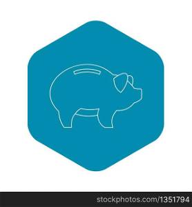 Piggy icon. Outline illustration of piggy vector icon for web. Piggy icon, outline style