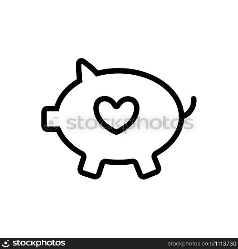Piggy piggy icon vector. Thin line sign. Isolated contour symbol illustration. Piggy piggy icon vector. Isolated contour symbol illustration