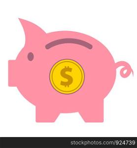 piggy savings isolated icon on white, stock vector illustration