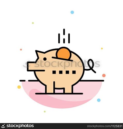 Piggybank, Economy, Piggy, Safe, Savings Abstract Flat Color Icon Template