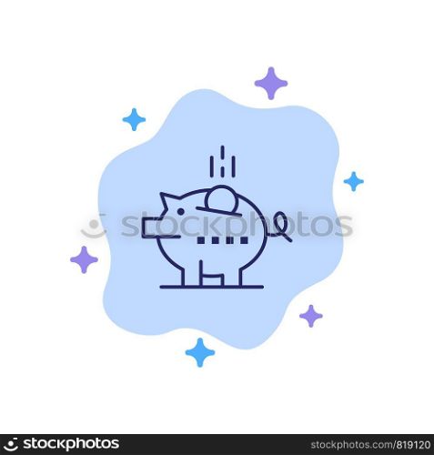 Piggybank, Economy, Piggy, Safe, Savings Blue Icon on Abstract Cloud Background