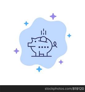 Piggybank, Economy, Piggy, Safe, Savings Blue Icon on Abstract Cloud Background
