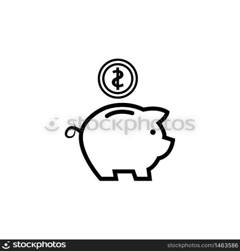 Piggybank icon in trendy flat design