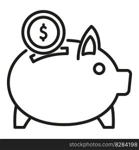 Piggybank money icon outline vector. Bank finance. Coin capital. Piggybank money icon outline vector. Bank finance