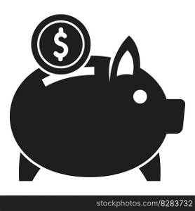 Piggybank money icon simple vector. Bank finance. Coin capital. Piggybank money icon simple vector. Bank finance