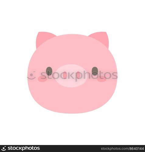 Piglet vector. cute animal face design for kids.