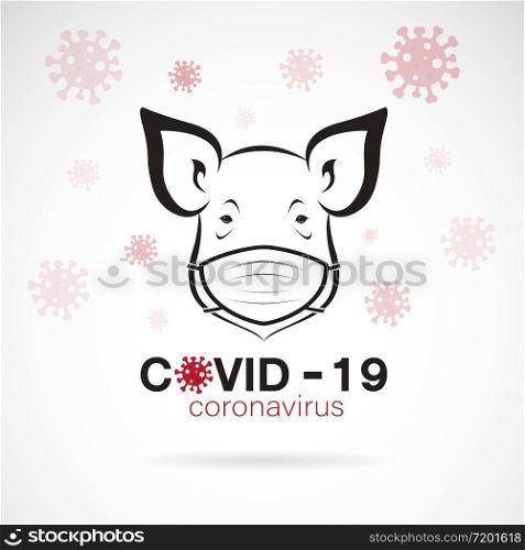 Pigs wearing a mask to protect against the covid-19 virus., Breathing mask on pig face flat vector icon for apps and websites. Easy editable layered vector illustration.