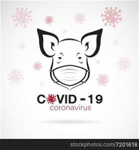 Pigs wearing a mask to protect against the covid-19 virus., Breathing mask on pig face flat vector icon for apps and websites. Easy editable layered vector illustration.