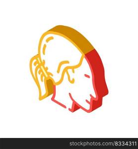 pigtails hairstyle female isometric icon vector. pigtails hairstyle female sign. isolated symbol illustration. pigtails hairstyle female isometric icon vector illustration