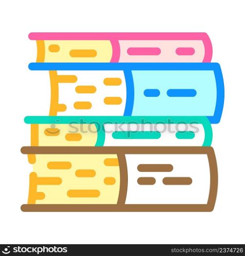 pile books color icon vector. pile books sign. isolated symbol illustration. pile books color icon vector illustration