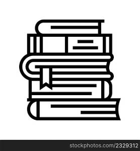 pile books line icon vector. pile books sign. isolated contour symbol black illustration. pile books line icon vector illustration