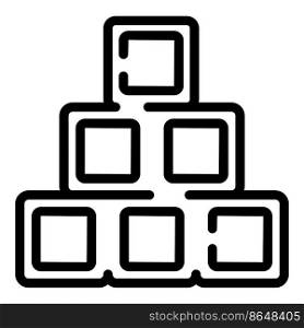 Pile cubes icon outline vector. Cube build. Block stack. Pile cubes icon outline vector. Cube build