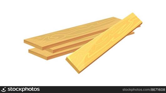 Pile of boards. Construction lumber, wooden planks, wood timber for floor, building material, cartoon flat vector icon illustration isolated on white background. Pile of boards. Construction lumber, wooden planks, wood timber for floor, building material, cartoon flat vector icon illustration