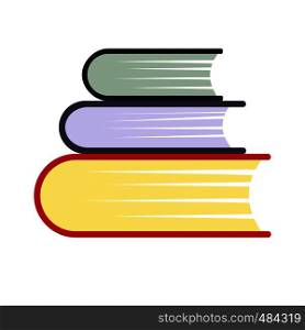 Pile of books flat icon isolated on white background. Pile of books flat icon