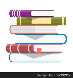 Pile of books. Reading education, e-book, literature, encyclopedia. Vector illustration in flat style. Pile of books.