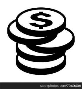 Pile of coins, icon on isolated background