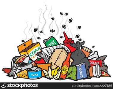 Pile of garbage vector illustration