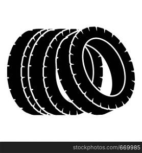 Pile of tire icon. Simple illustration of pile of tire vector icon for web. Pile of tire icon, simple style.