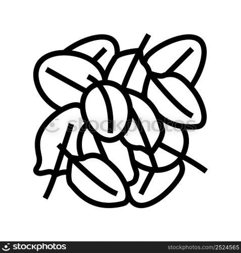 pile spinach line icon vector. pile spinach sign. isolated contour symbol black illustration. pile spinach line icon vector illustration