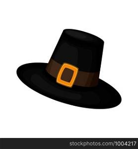 Piligrim hat icon vector illustration , for thanksgiving day. Traditional classic vintage hat.