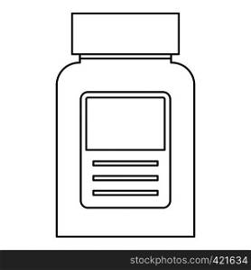 Pill bottle icon. Outline illustration of pill bottle vector icon for web. Pill bottle icon, outline style