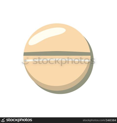 Pill icon in cartoon style on a white background. Pill icon, cartoon style