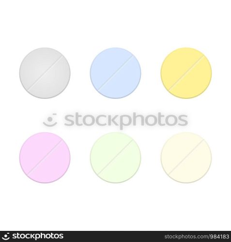 Pill icons set. Flat style. Vector illustration. Pill icons set