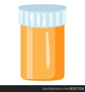 Pill jar icon cartoon vector. Medicine patient. Cold ill. Pill jar icon cartoon vector. Medicine patient