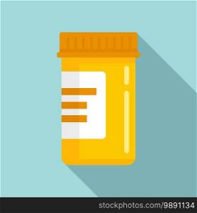 Pill jar icon. Flat illustration of pill jar vector icon for web design. Pill jar icon, flat style