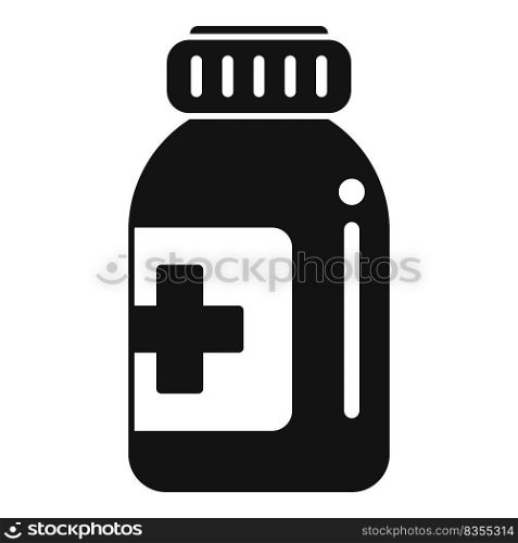 Pill jar icon simple vector. Hospital care. Family doctor. Pill jar icon simple vector. Hospital care