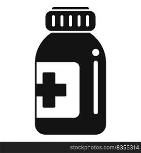 Pill jar icon simple vector. Hospital care. Family doctor. Pill jar icon simple vector. Hospital care