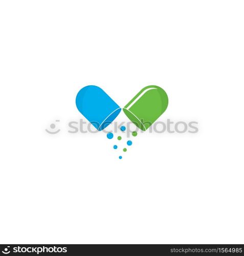 pill logo vector icon illustration design