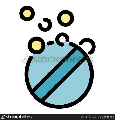 Pill probiotics icon. Outline pill probiotics vector icon color flat isolated. Pill probiotics icon color outline vector