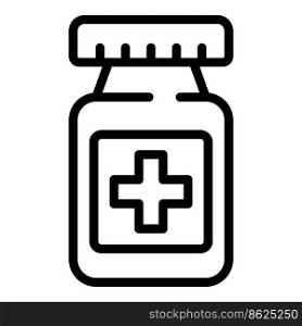 Pill specialist help icon outline vector. Clinic health. Care person. Pill specialist help icon outline vector. Clinic health