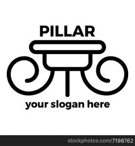 Pillar company logo. Outline pillar company vector logo for web design isolated on white background. Pillar company logo, outline style