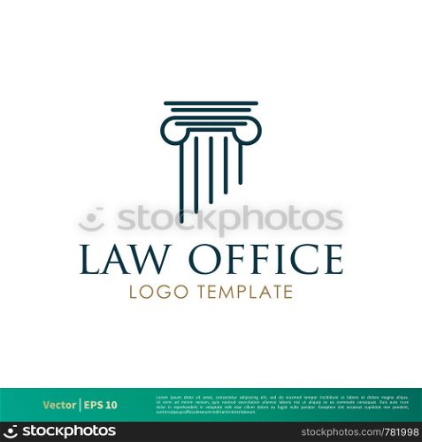 Pillar Greek, Column Law Office, Law Firm, Attorney Icon Vector Logo Template Illustration Design. Vector EPS 10.