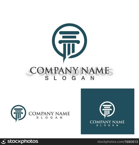 Pillar logo and symbol vector